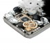 Samsung Galaxy S7 Edge - Luxury Handmade Bling Bling 3D Rhinestone Crystal Flury Protective Hard Clear Phone Cover Case - Black Puffer Ball
